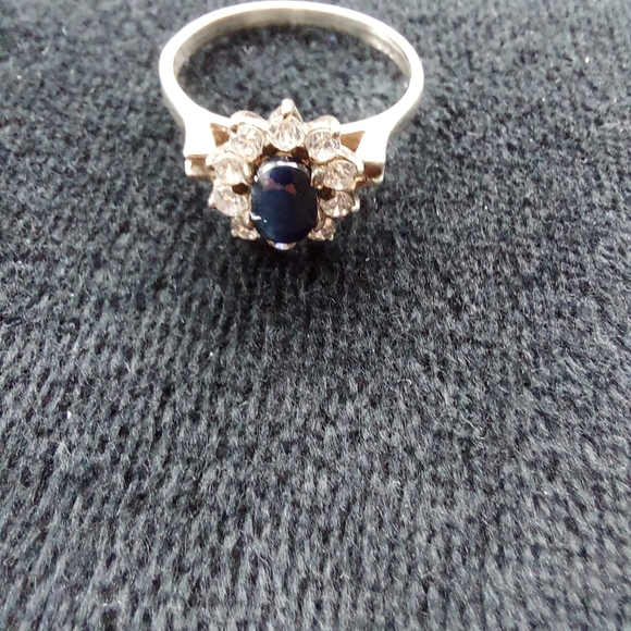 925 sterling silver Blue sapphire ring - Picture 4 of 7